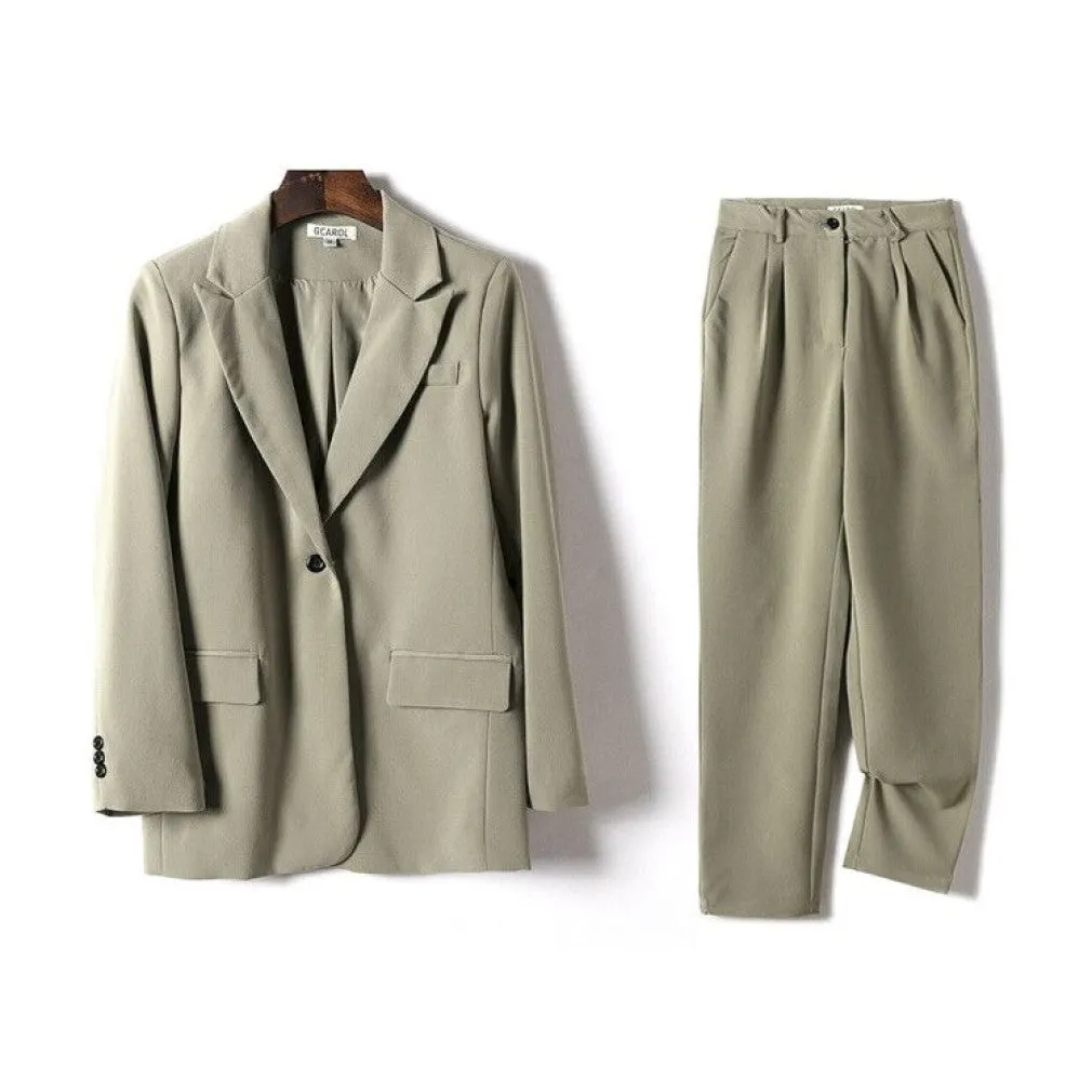 ContiNent 33 Women Blazer And Guard Pants Sets Two Pieces OL Single Breasted Jacket Formal Suit Pleated Trousers Spring Autumn Winter