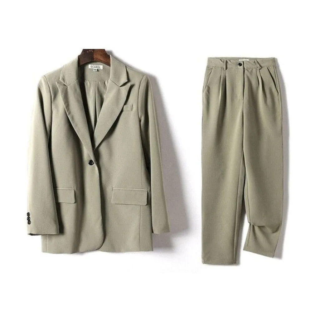 ContiNent 33 Women Blazer And Guard Pants Sets Two Pieces OL Single Breasted Jacket Formal Suit Pleated Trousers Spring Autumn Winter