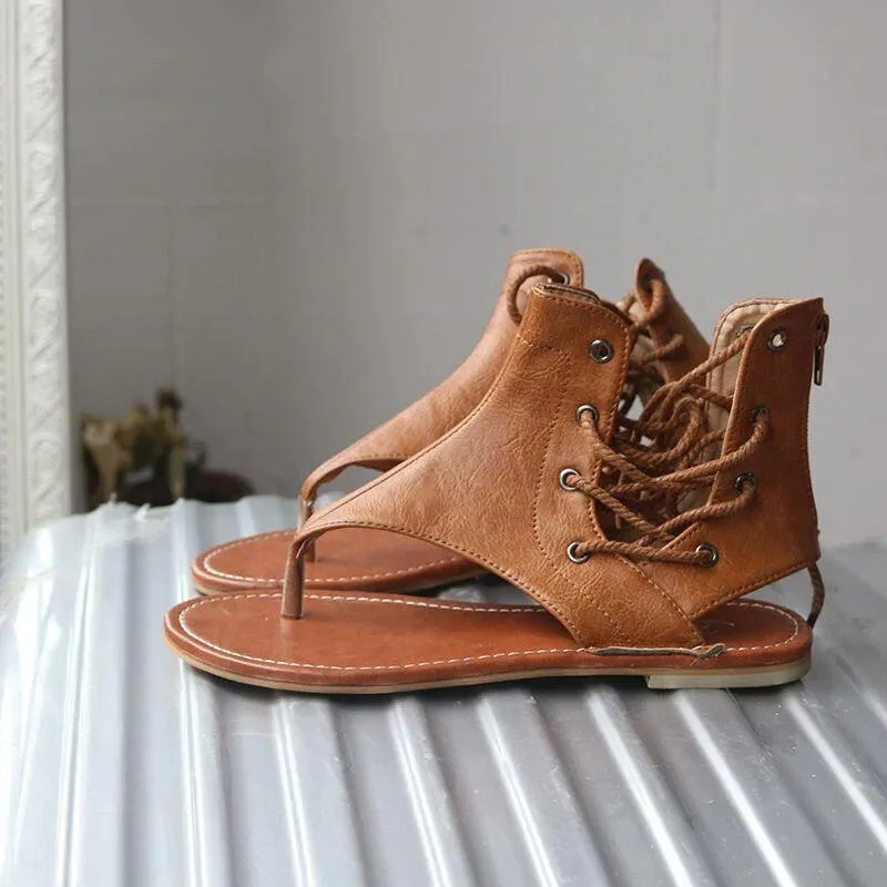Cool Lace Up PU Flip-flops Sandals For Women
