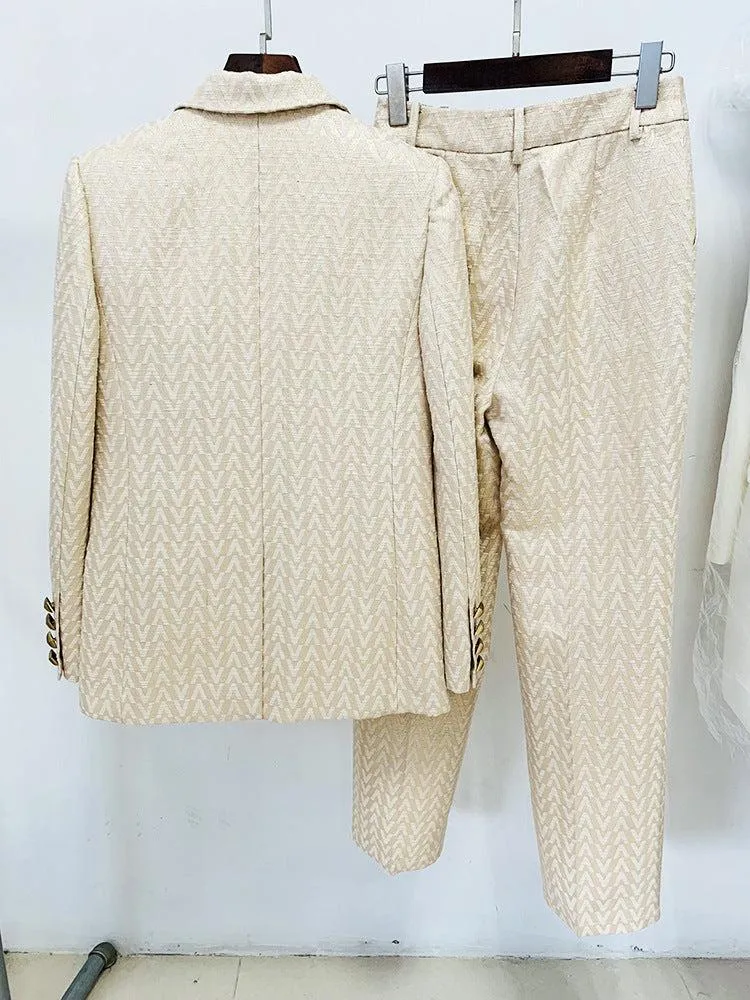 COTTON-BLEND TWEED JACKET SUIT