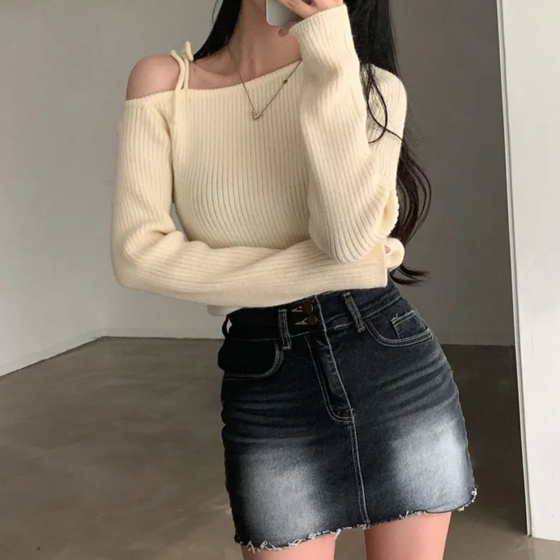 Cream Cold Shoulder Tie Up Top