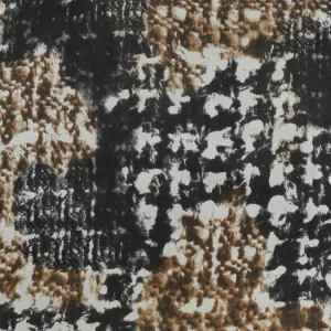 Crinkle Chiffon Fabric - Black and beige