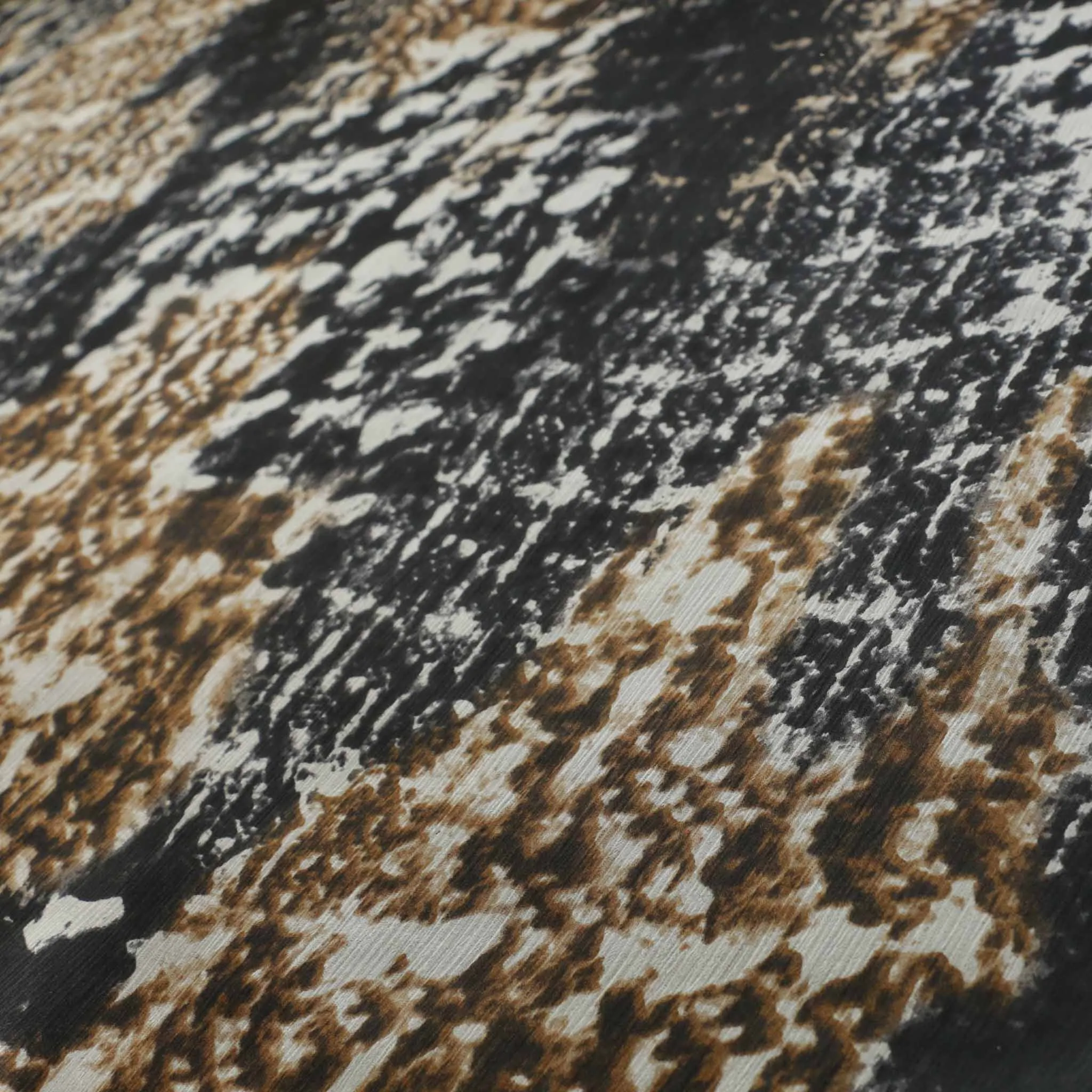 Crinkle Chiffon Fabric - Black and beige
