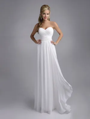 Crisscross Sweetheart Chiffon Wedding Dress With Ruching And Pleats-MK_703486