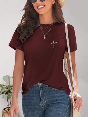 Cross Graphic Round Neck T-Shirt l