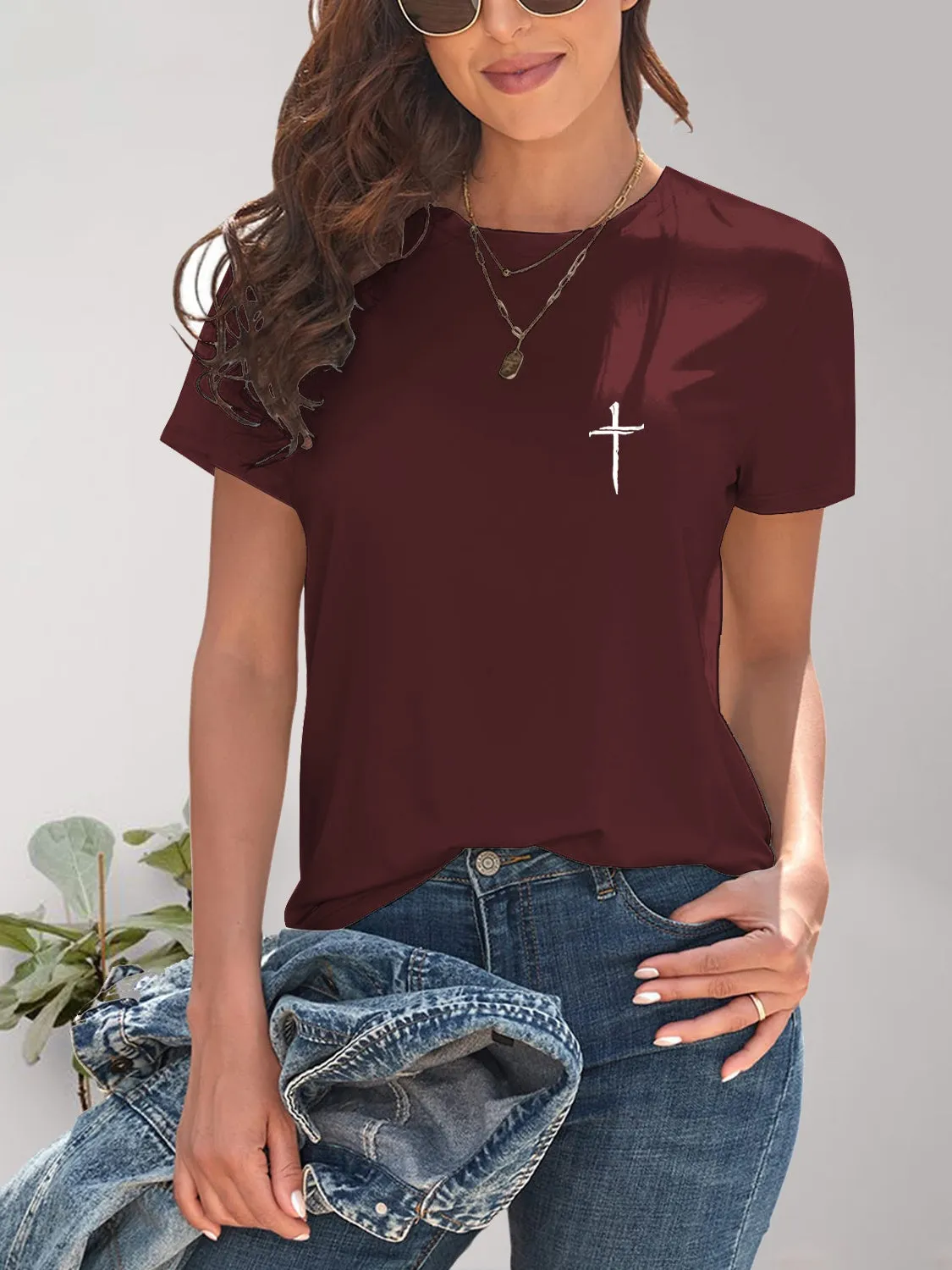 Cross Graphic Round Neck T-Shirt l