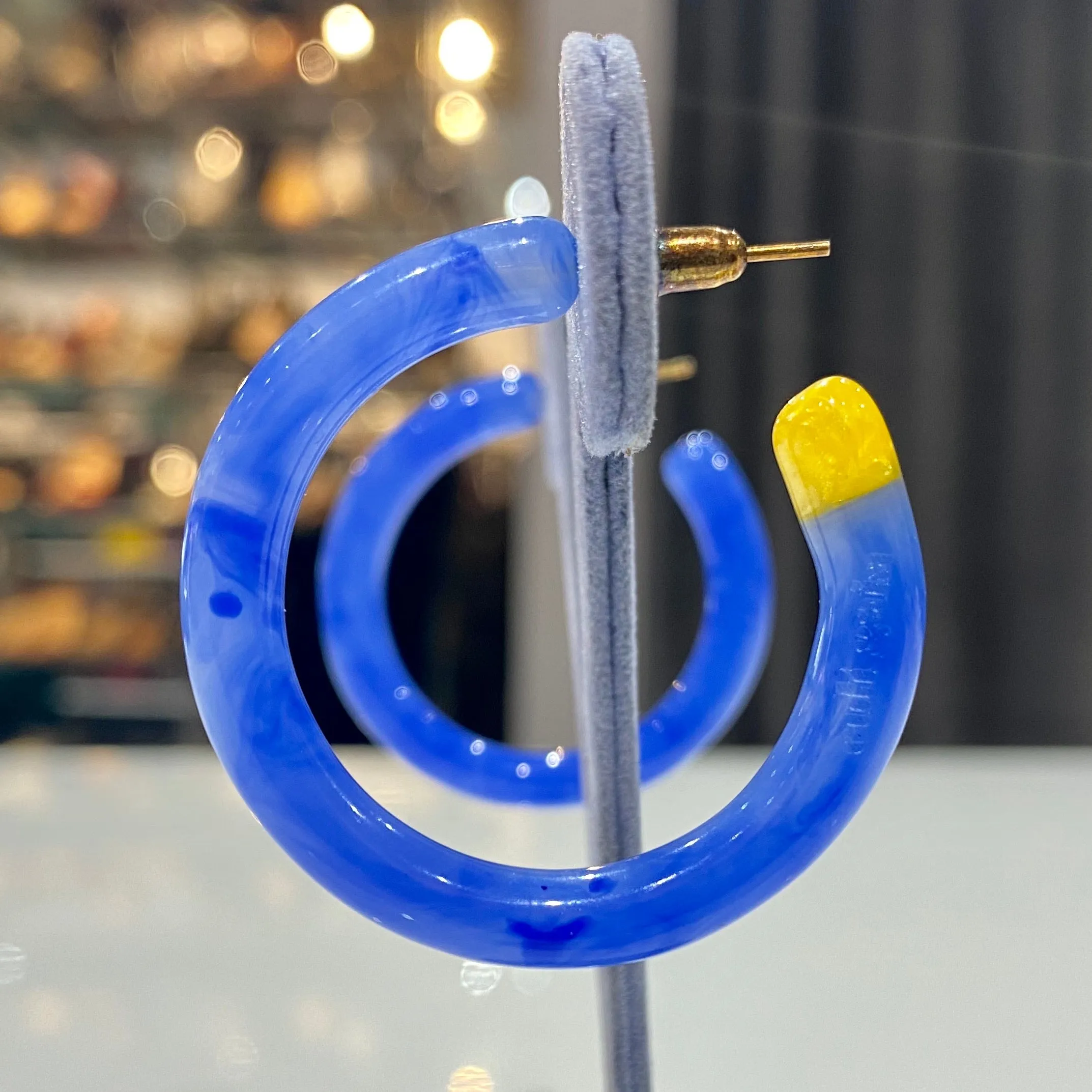 Cult Gaia Earrings Mira Cobalt Acrylic