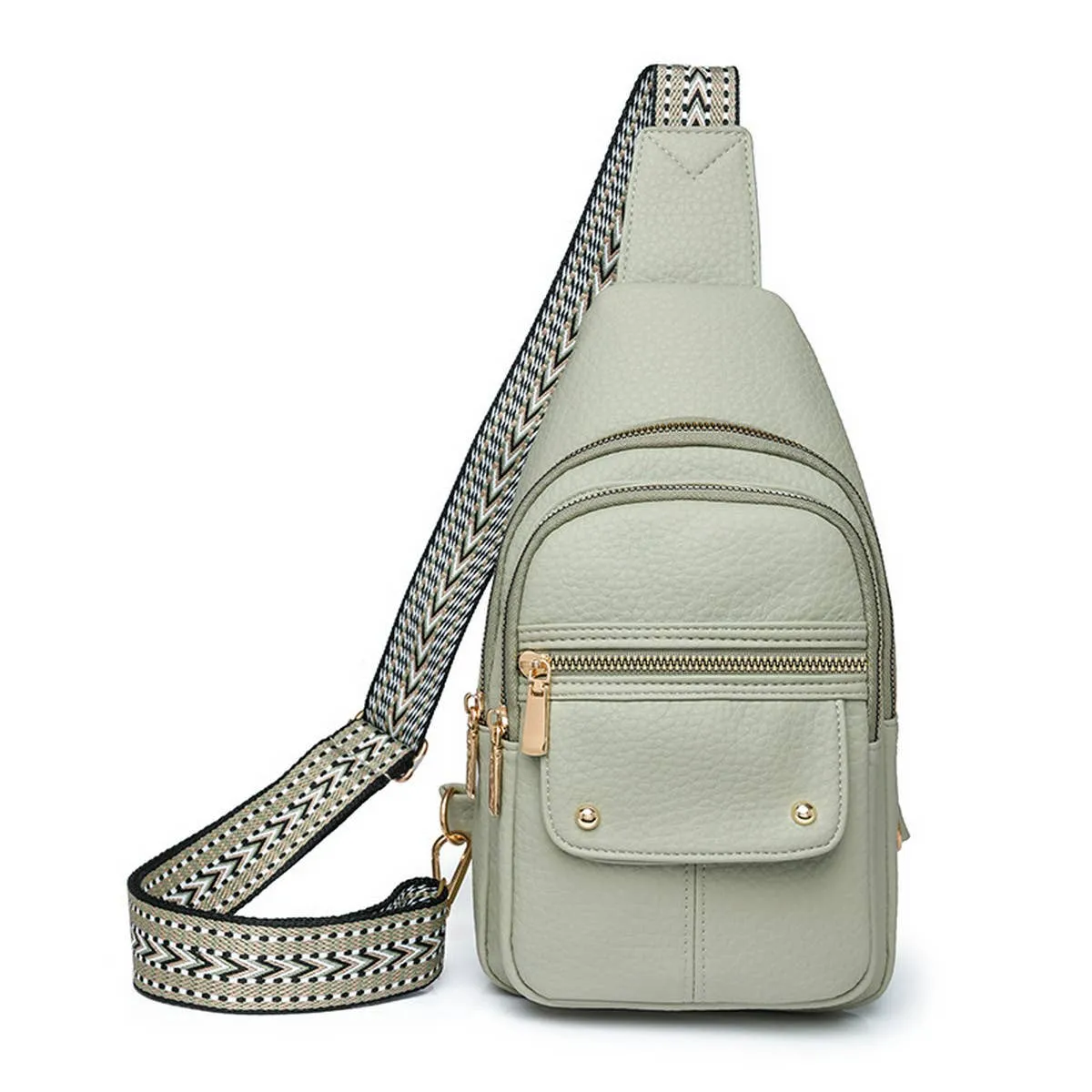CWAB2727-LIGHTGREEN-OS SOFT LEATHER SHOULDER MESSENGER BAG