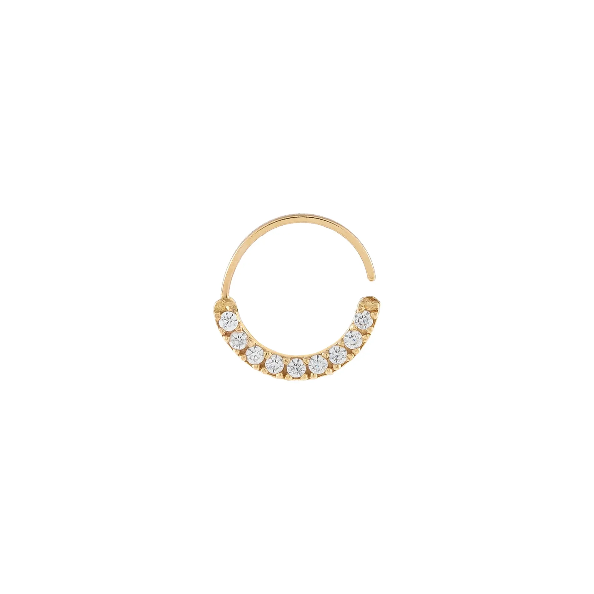 CZ Cartilage Hoop Earring 14K