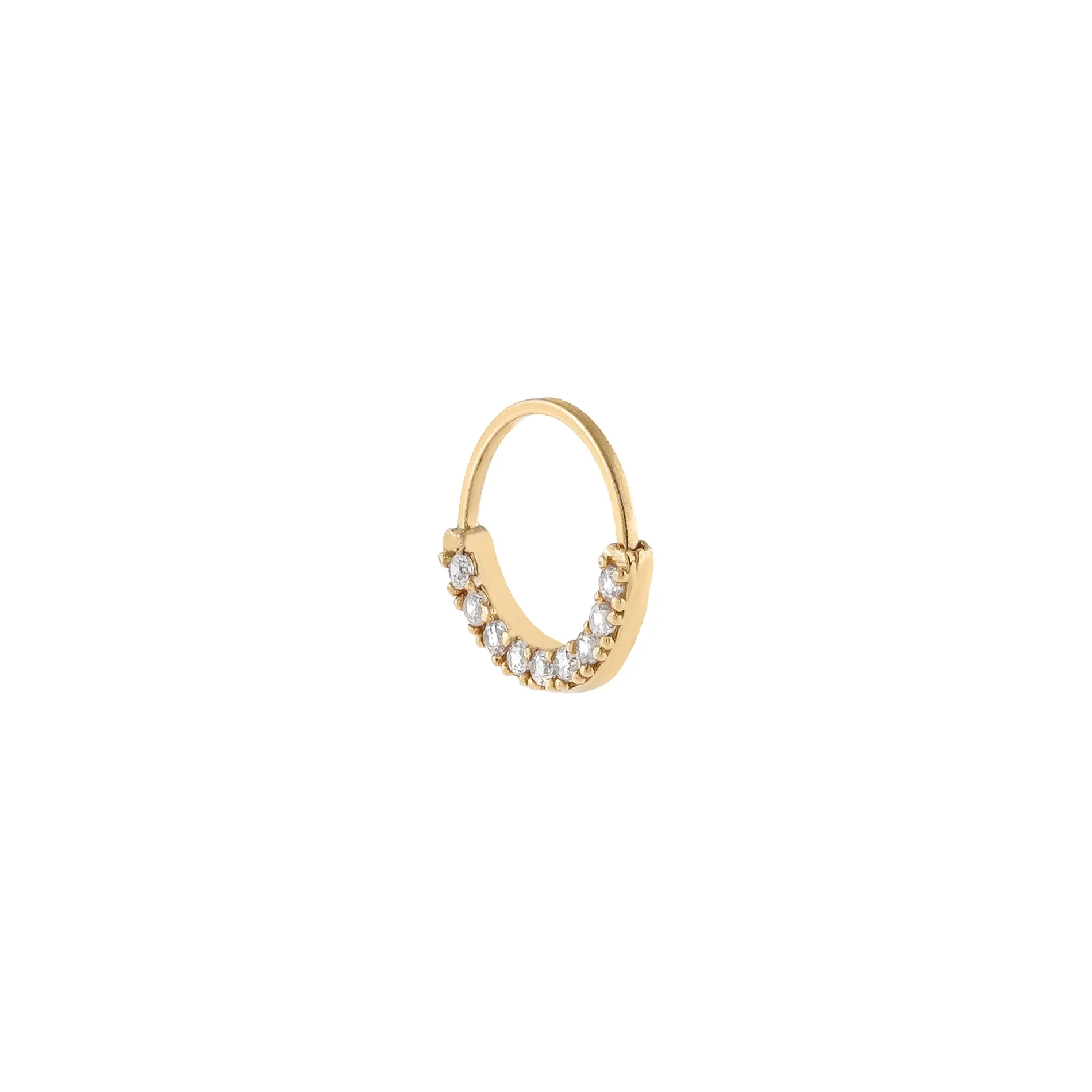 CZ Cartilage Hoop Earring 14K
