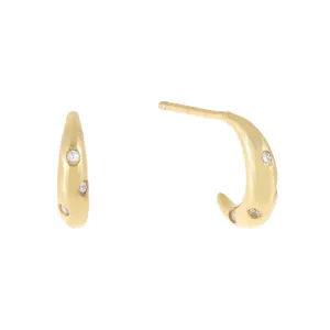 CZ Crescent Hoop Earring