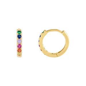 CZ Mini Rainbow Huggie Earring