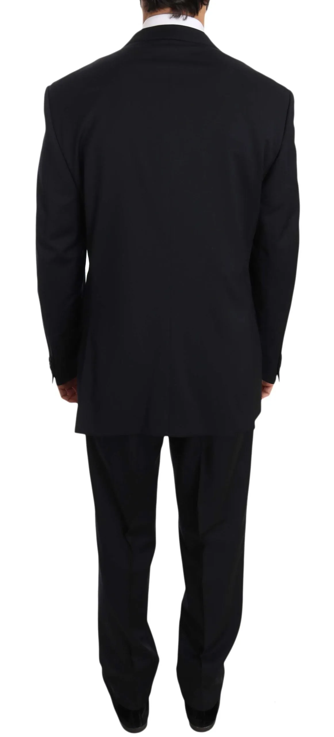 Dark Blue Two Piece 3 Button Wool Suit