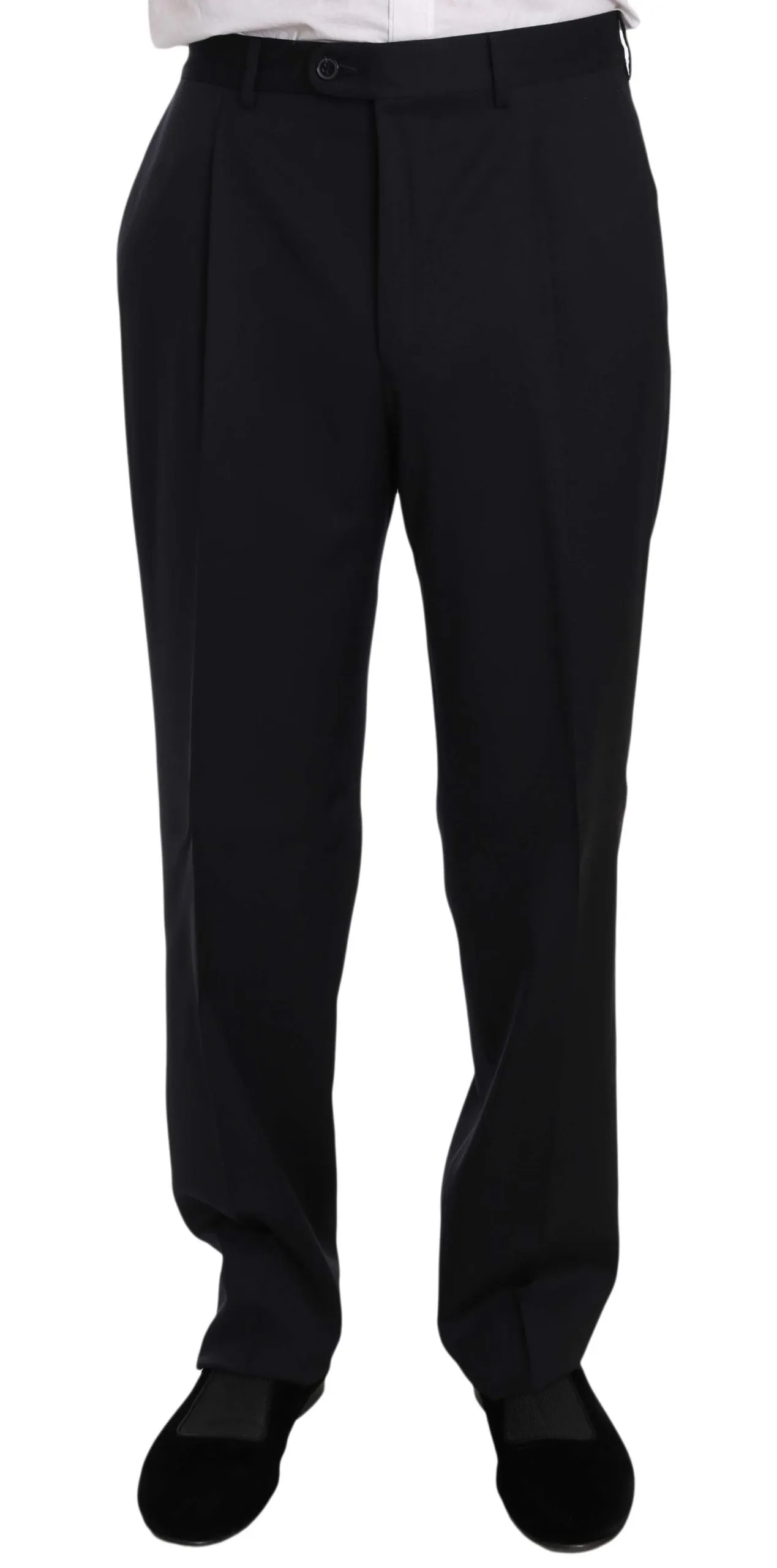 Dark Blue Two Piece 3 Button Wool Suit