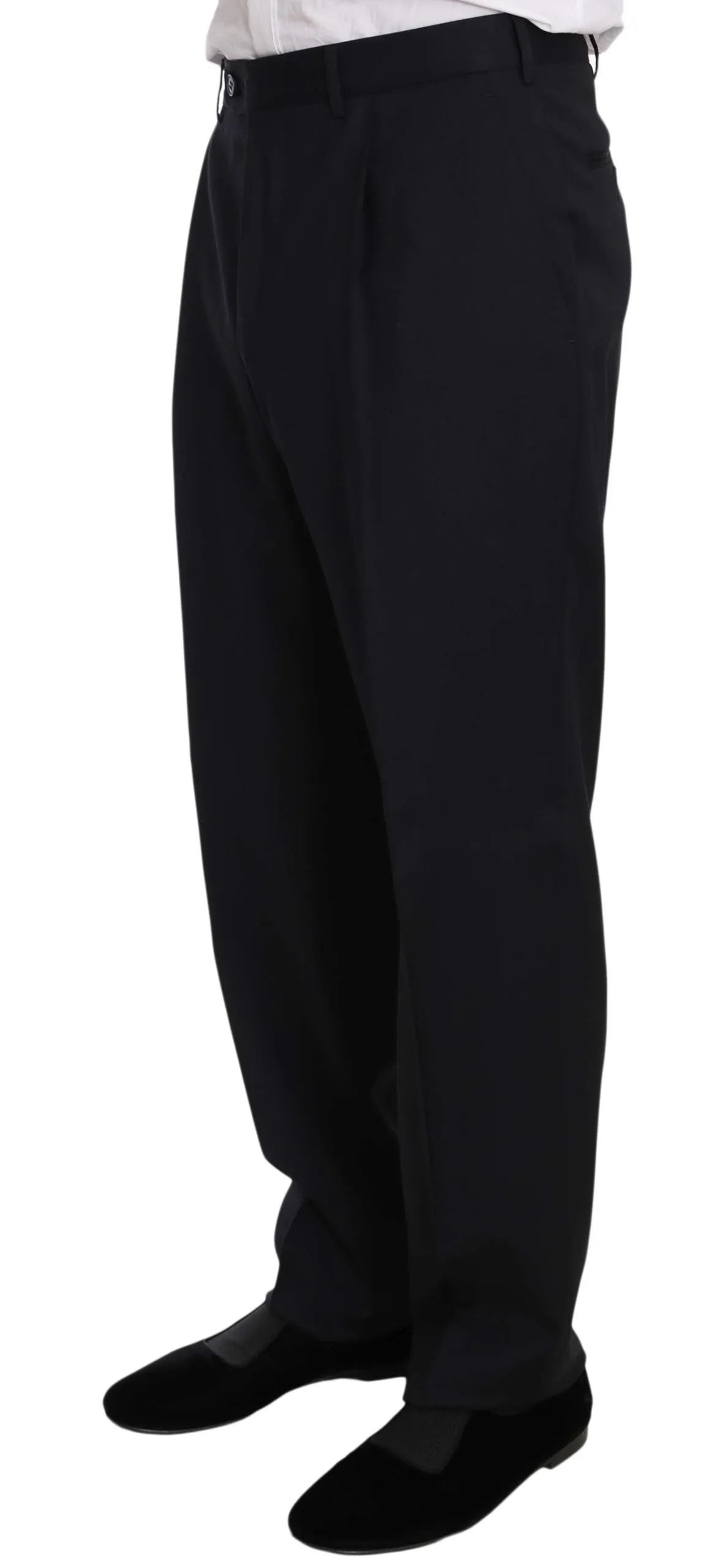 Dark Blue Two Piece 3 Button Wool Suit