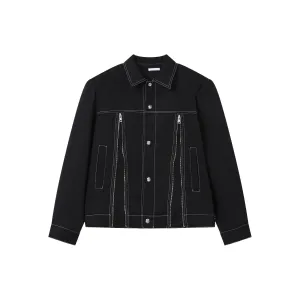 Deconstructed Denim Jacket and Pants Set