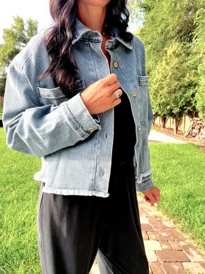 Denim 2 Pocket Crop Jacket