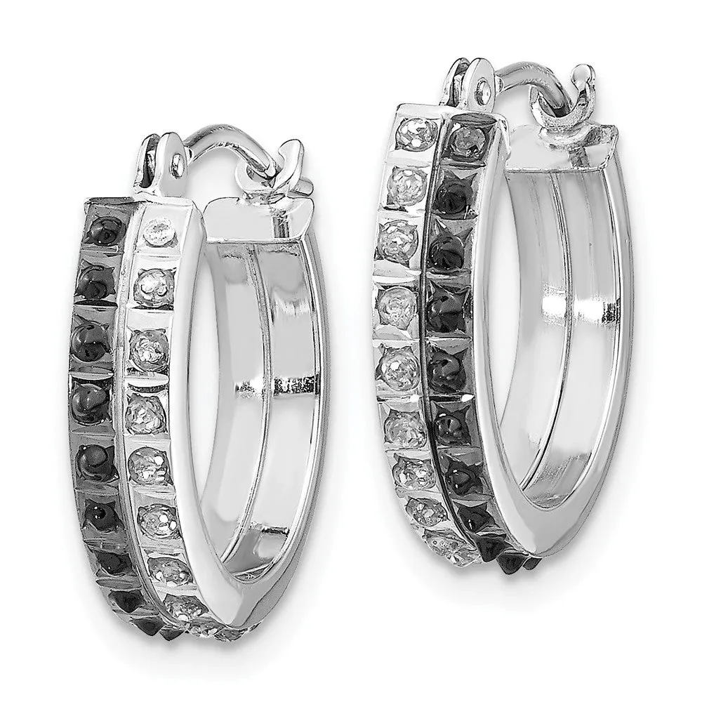 Diamond Fascination Hinged Diamond Accent Hoop Earrings in 14KT White Gold