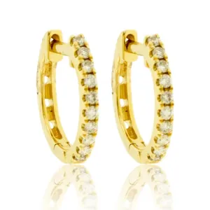 Diamond Huggie Hoop Earrings