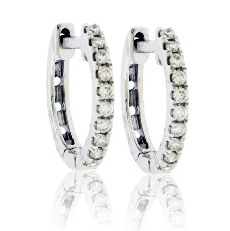 Diamond Huggie Hoop Earrings