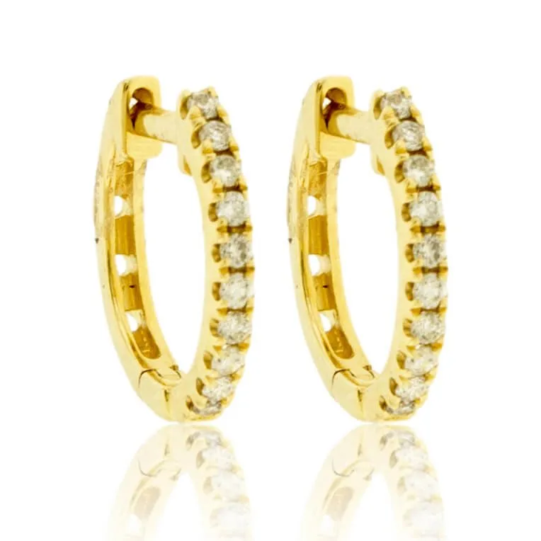 Diamond Huggie Hoop Earrings