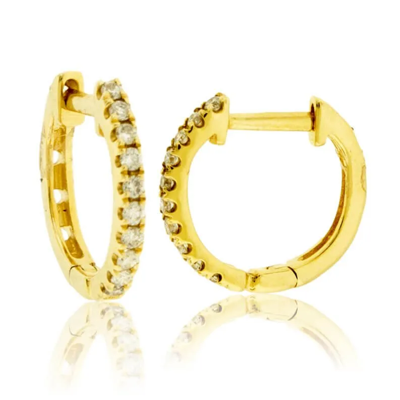 Diamond Huggie Hoop Earrings
