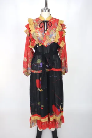 Diane Freis Chiffon Ruffle Dress