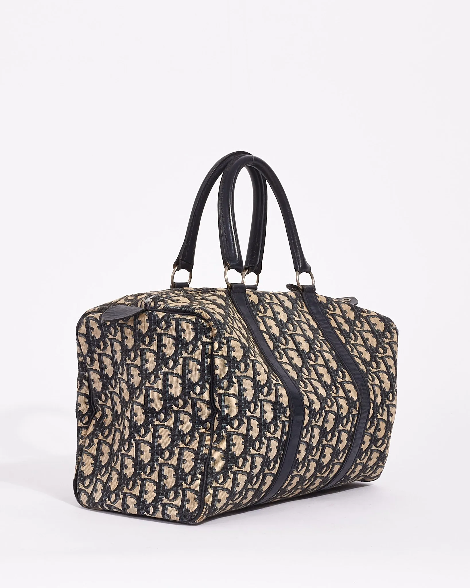 Dior Blue Oblique Canvas Diorissimo Boston Tote Bag