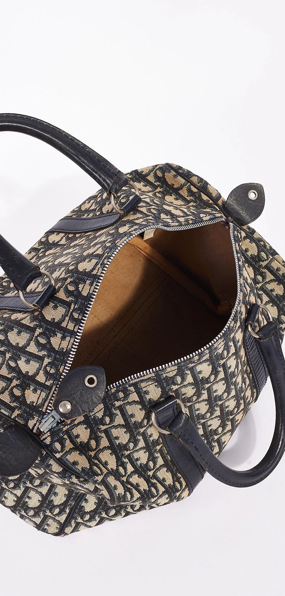 Dior Blue Oblique Canvas Diorissimo Boston Tote Bag
