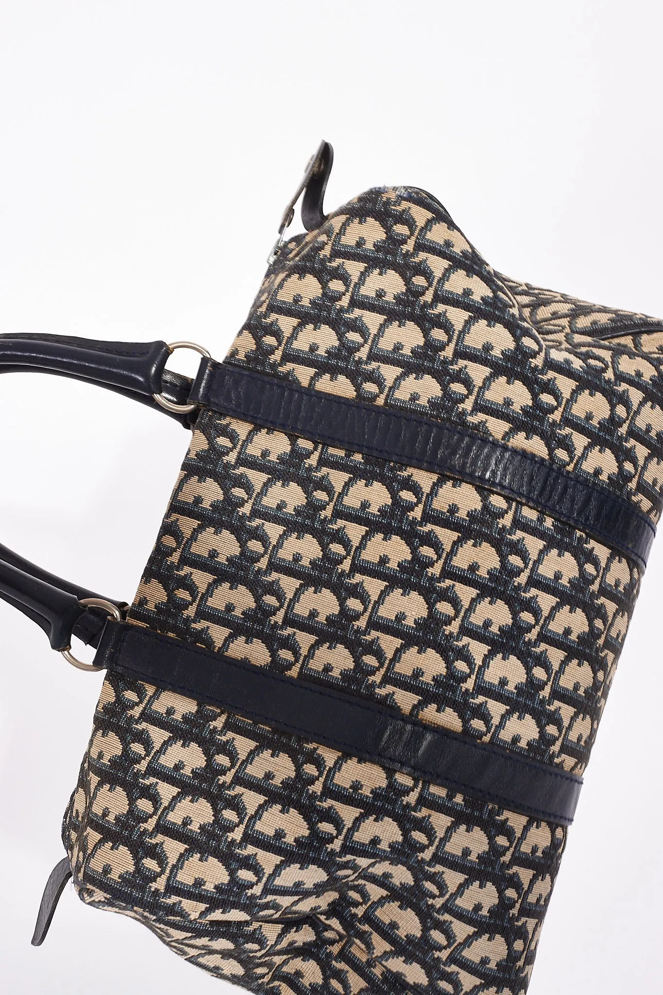 Dior Blue Oblique Canvas Diorissimo Boston Tote Bag