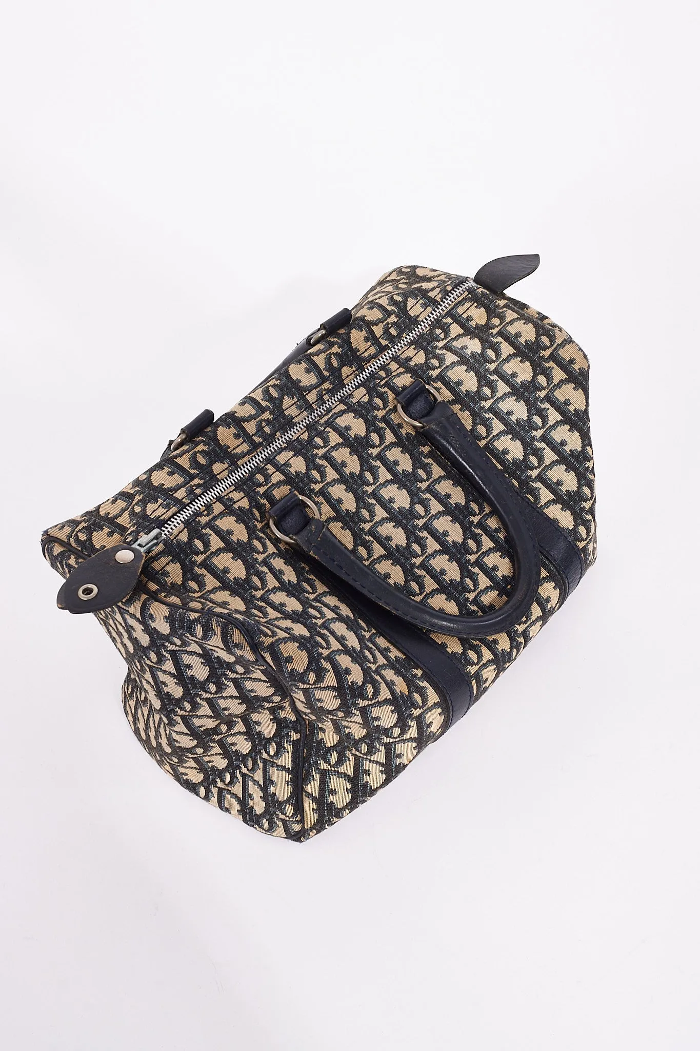 Dior Blue Oblique Canvas Diorissimo Boston Tote Bag
