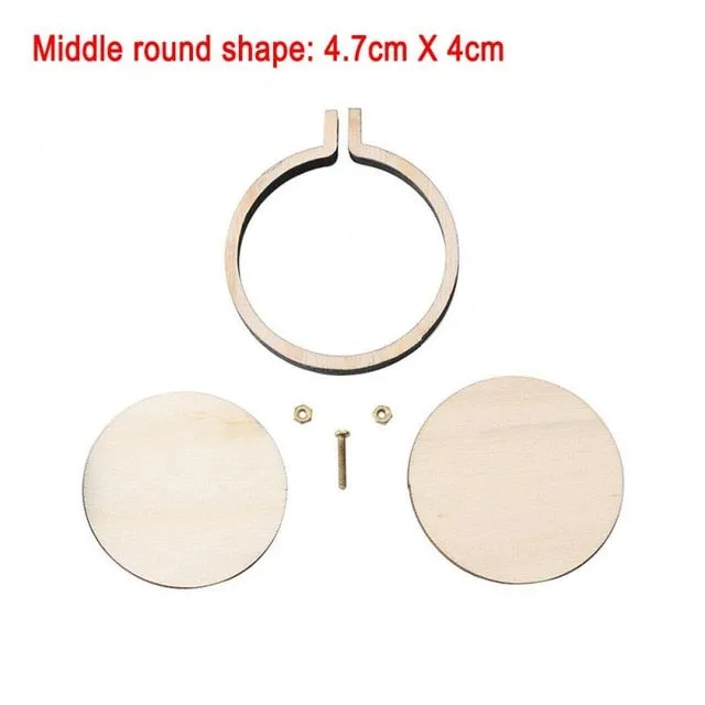 DIY Item set Mini Needlework Fixed Frame Wooden Hoop/Ring for Accessories