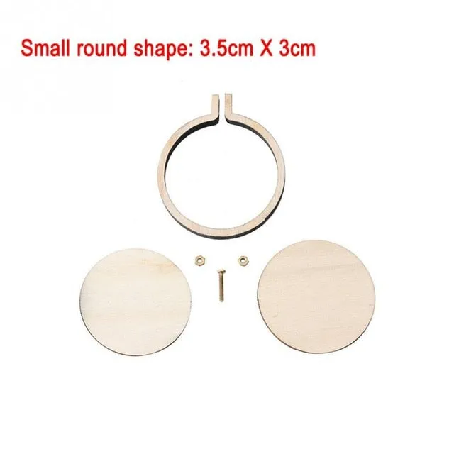 DIY Item set Mini Needlework Fixed Frame Wooden Hoop/Ring for Accessories