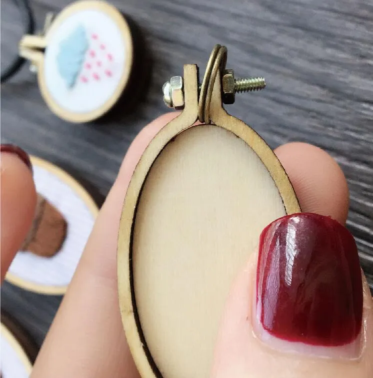 DIY Item set Mini Needlework Fixed Frame Wooden Hoop/Ring for Accessories