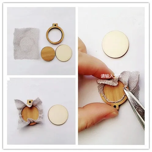 DIY Item set Mini Needlework Fixed Frame Wooden Hoop/Ring for Accessories
