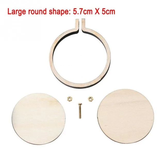 DIY Item set Mini Needlework Fixed Frame Wooden Hoop/Ring for Accessories