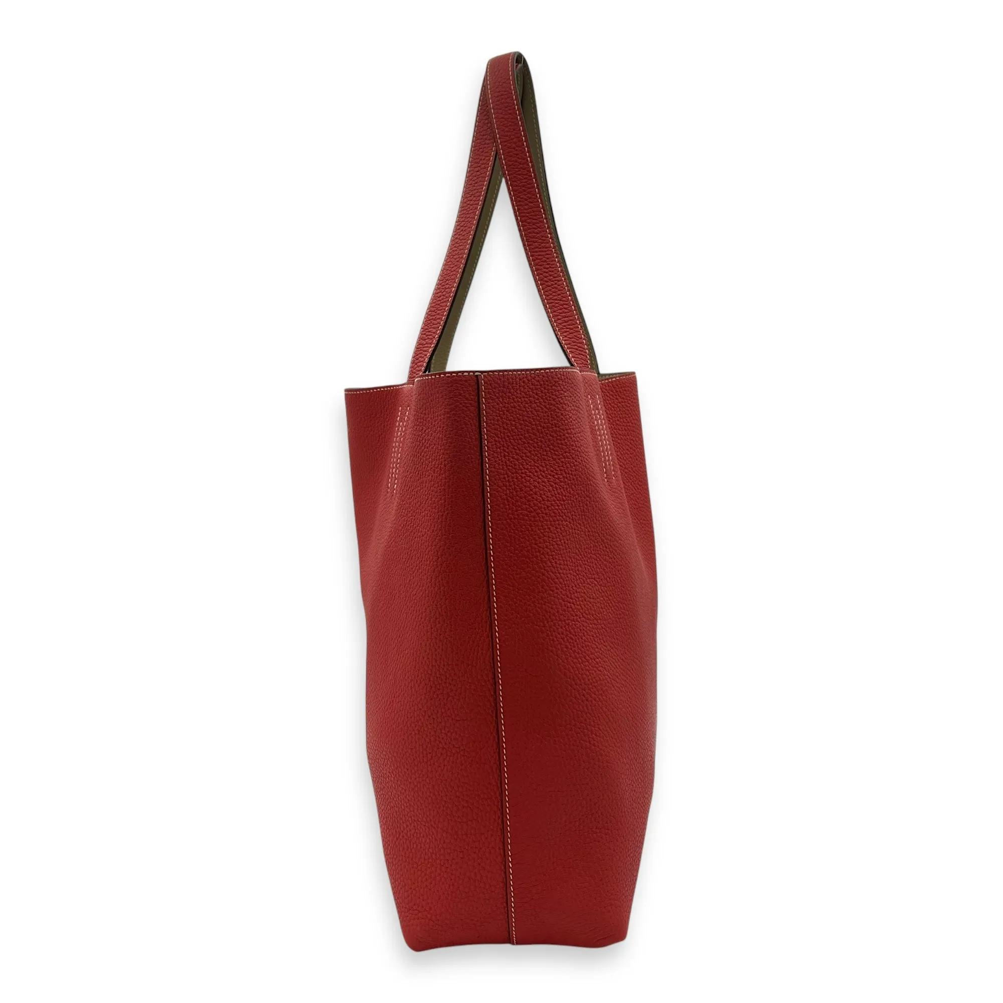 Double Sens Reversible Red Tote Bag in Clemence