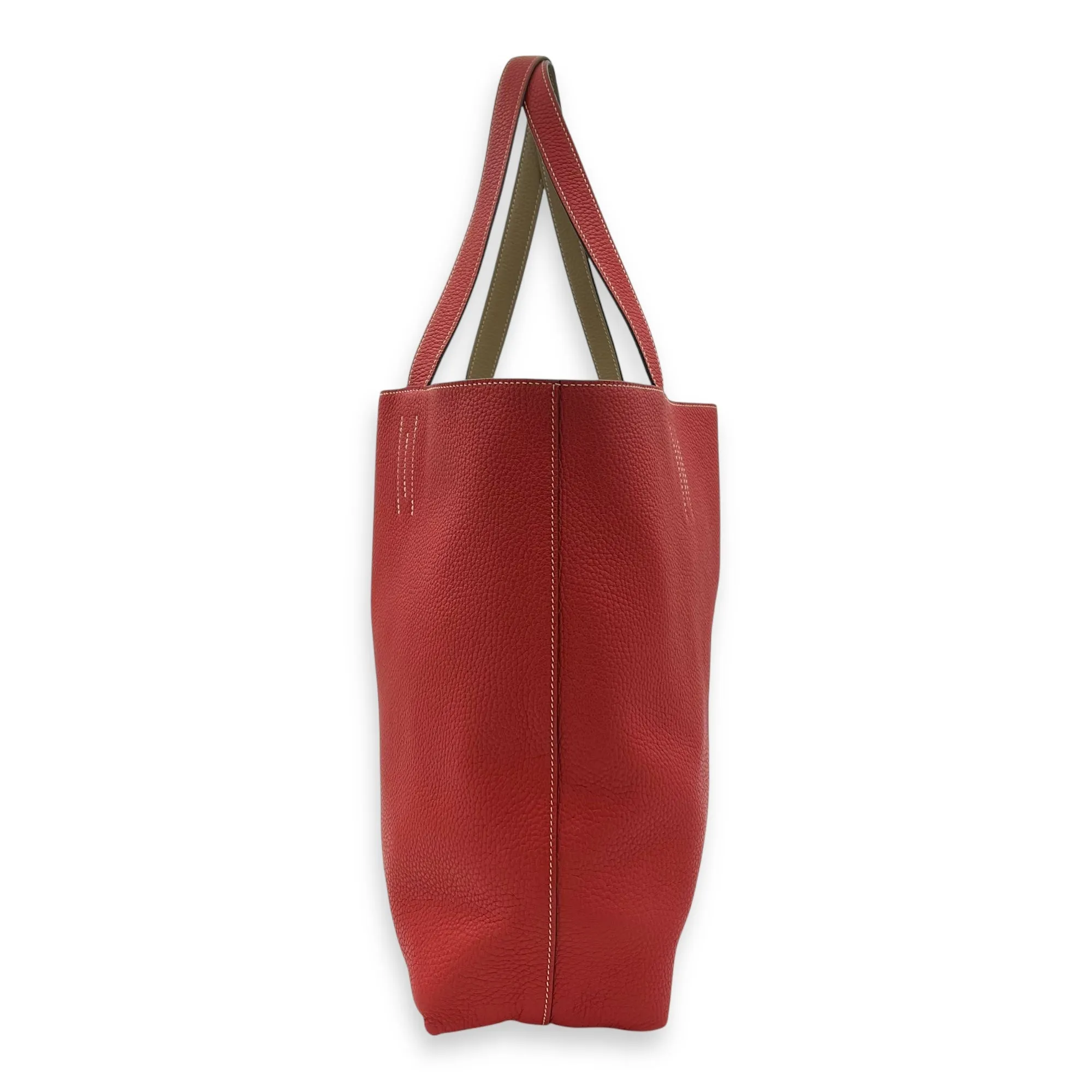 Double Sens Reversible Red Tote Bag in Clemence