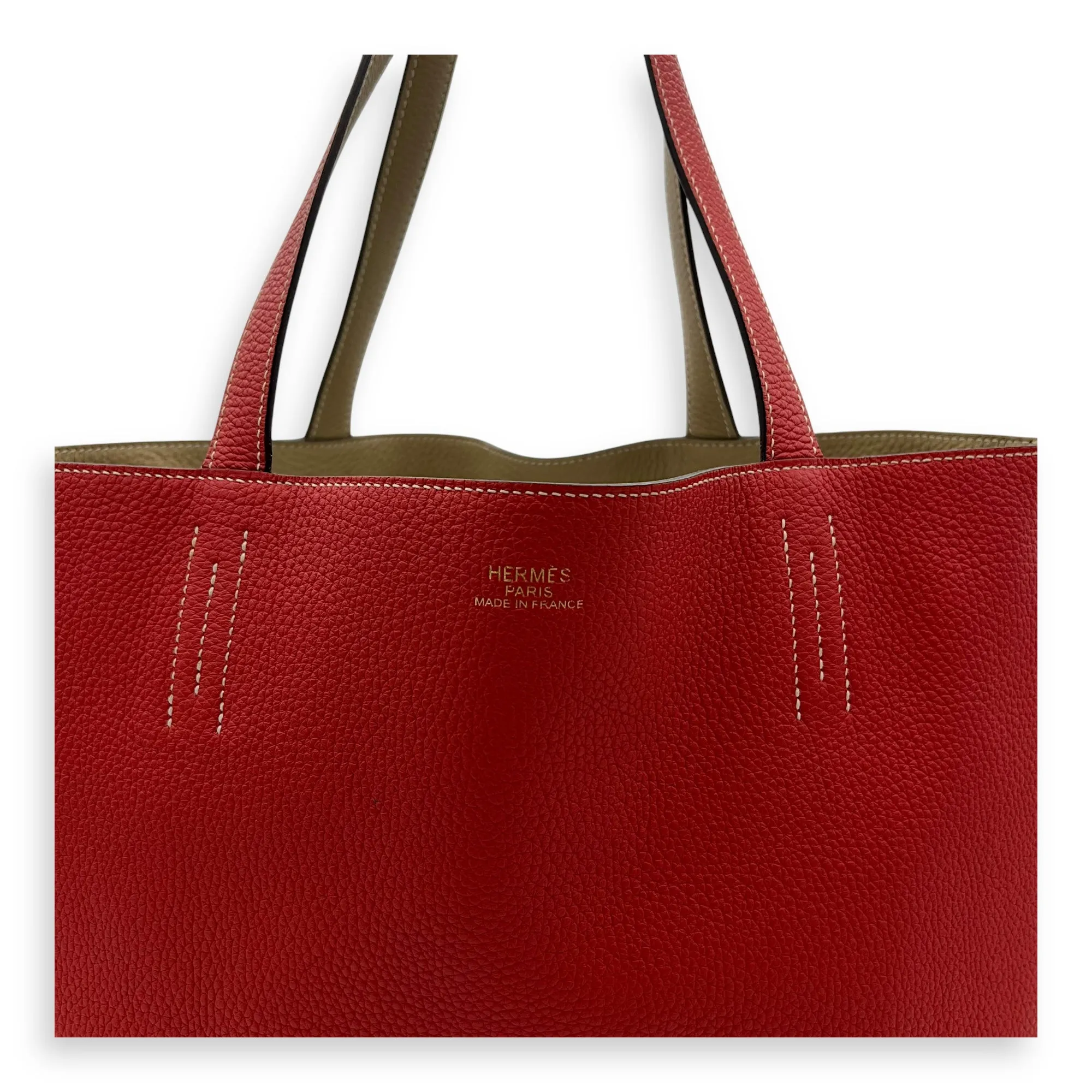 Double Sens Reversible Red Tote Bag in Clemence