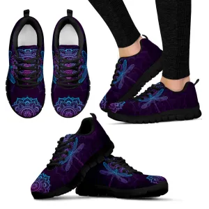 Dragonfly And Sun Women's Sneakers Black Soles