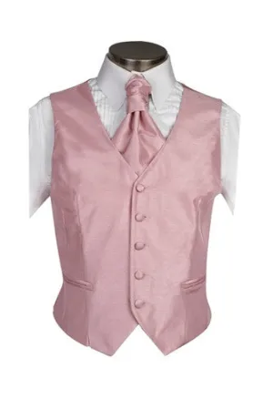 Dusky Pink Poly Dupion Waistcoat  ( Loose Fit)