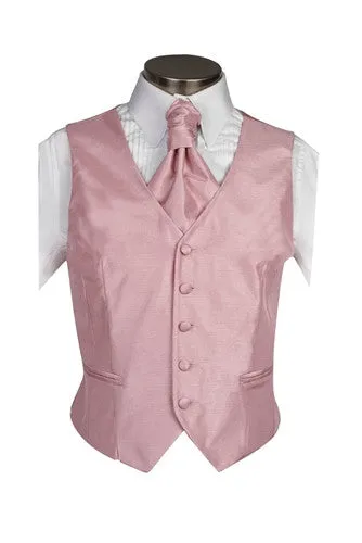 Dusky Pink Poly Dupion Waistcoat  ( Loose Fit)