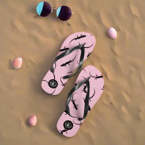 Eden Garden Pink Lizard Flip-Flops for Men And Women