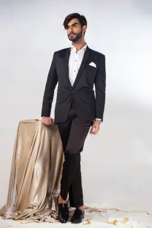 Edge Republic - Embroided Lapels Tuxedo Suit For Mens