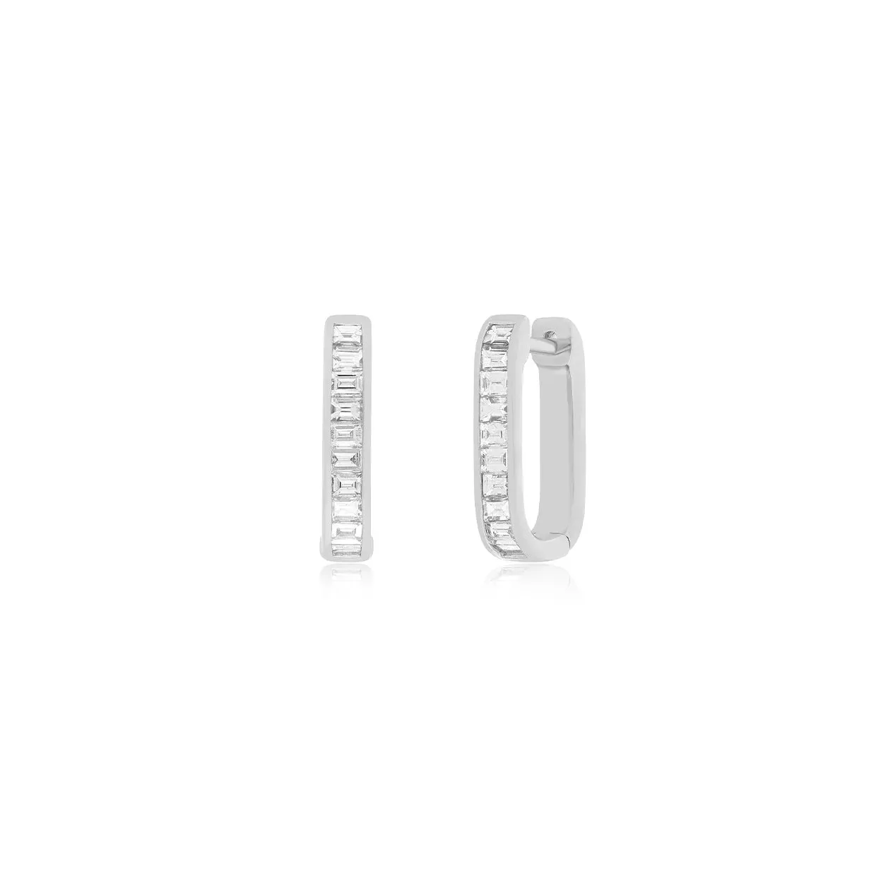 EF Collection Diamond Baguette Jumbo Lola Hoop Earring