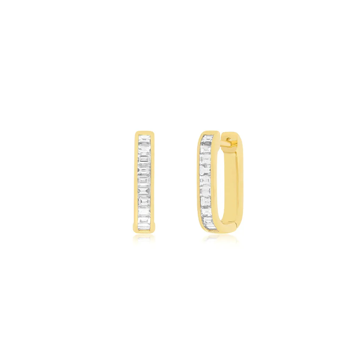 EF Collection Diamond Baguette Jumbo Lola Hoop Earring