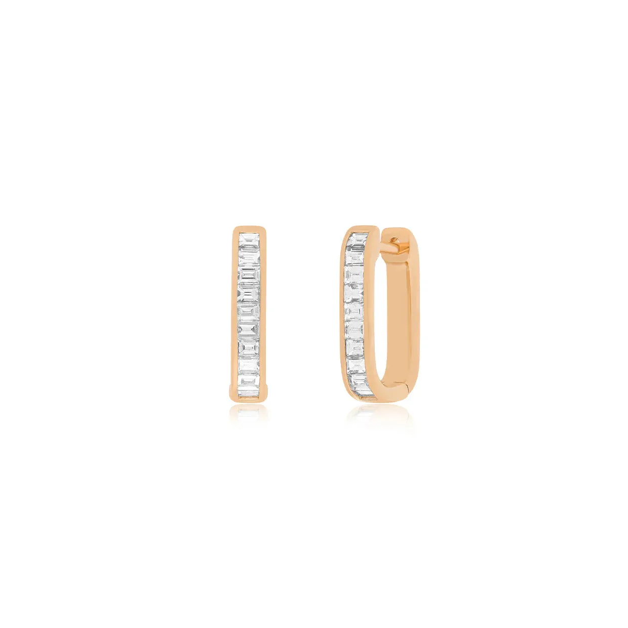 EF Collection Diamond Baguette Jumbo Lola Hoop Earring