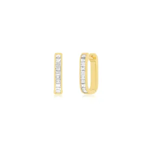 EF Collection Diamond Baguette Jumbo Lola Hoop Earring