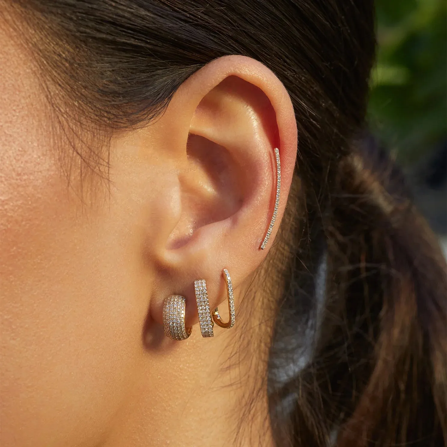 EF Collection Diamond Lola Hoop Earring