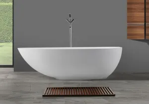 Egg-Shaped Hugi Stone Bath w/ Elegant Lines - 1610mm - B033-A